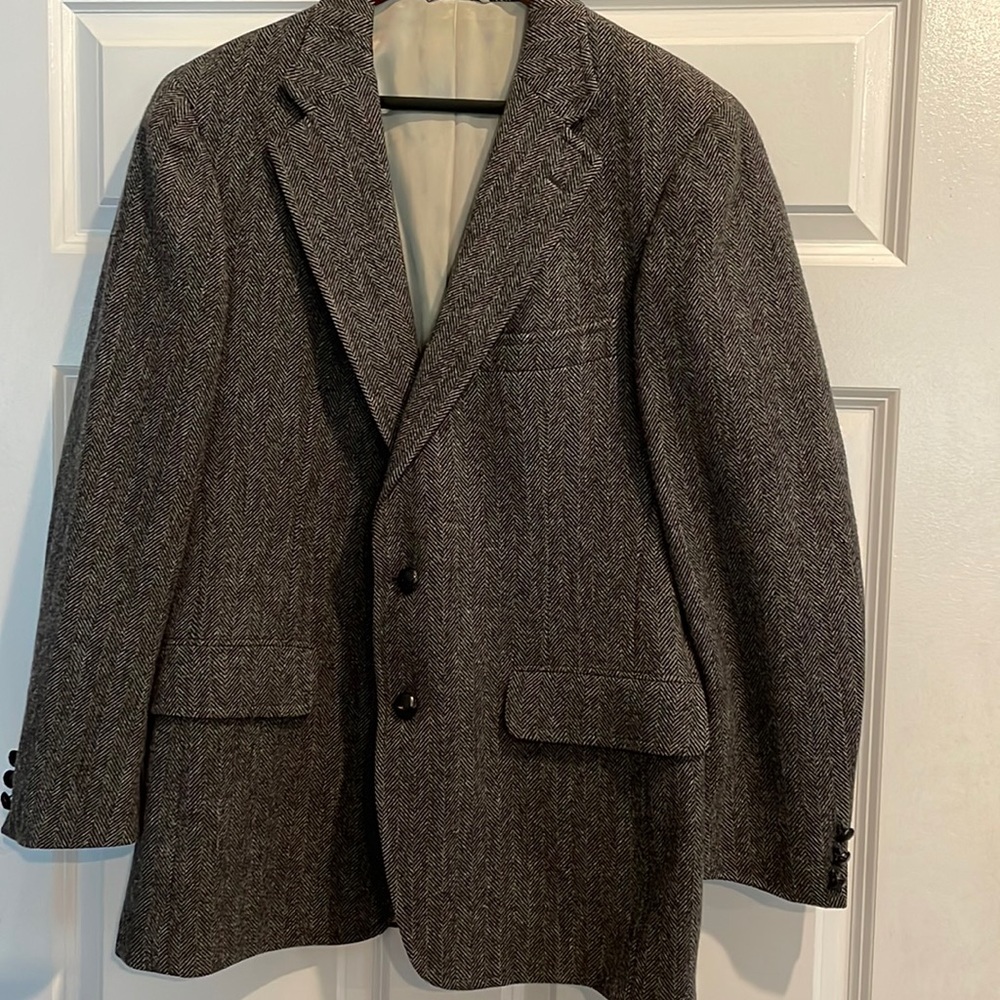 Grey wool stripe blazer. Made in Scotland 40R